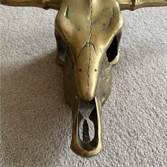 VTG. MCM Solid Brass Bull Wall Mount Art Horns Western 29” - Picture 2 of 8